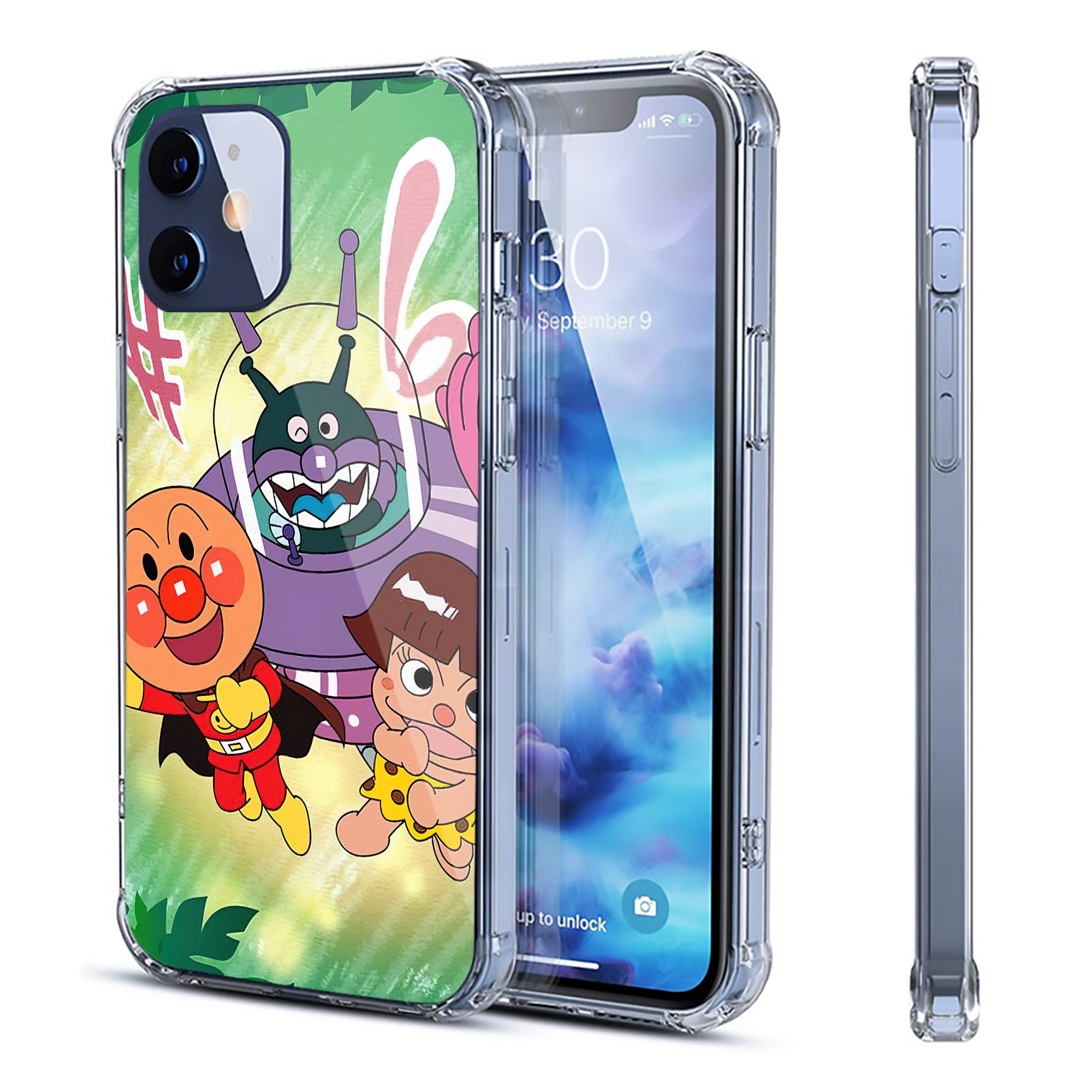 （画像用） アンパンマン Anpanman 【iPhone 12シリーズ対応】透明スマホケース（クリアソフトケース）